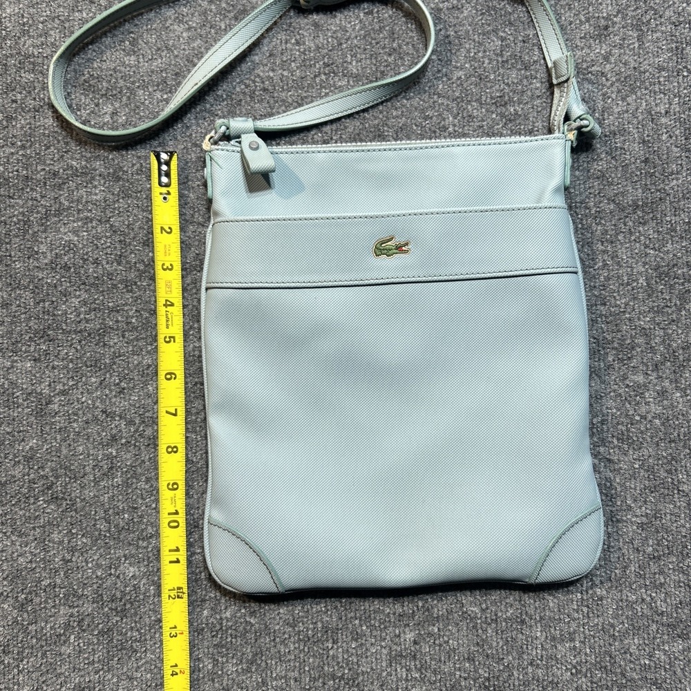 Lacoste Womens Crossbody Bag Light Blue Gray With Strap Purse - Picture 13 of 14